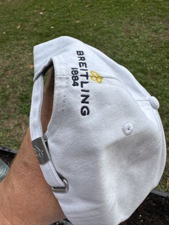 Breitling Cap weiss gelbes Logo Einheitsgrösse Baumwolle