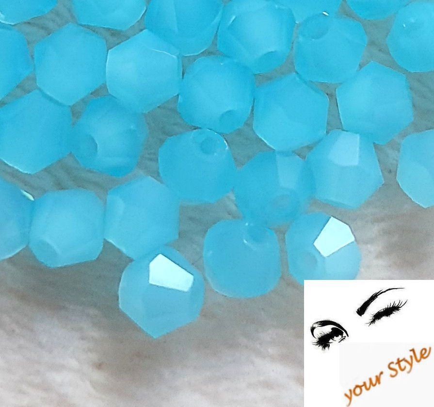 Perle (finte): 100 Stk. Glas- Perlen 4mm OPALBLAU – Nuovo e nell'imballaggio originale da Oberglatt ZH venduto da -your-Style- 1
