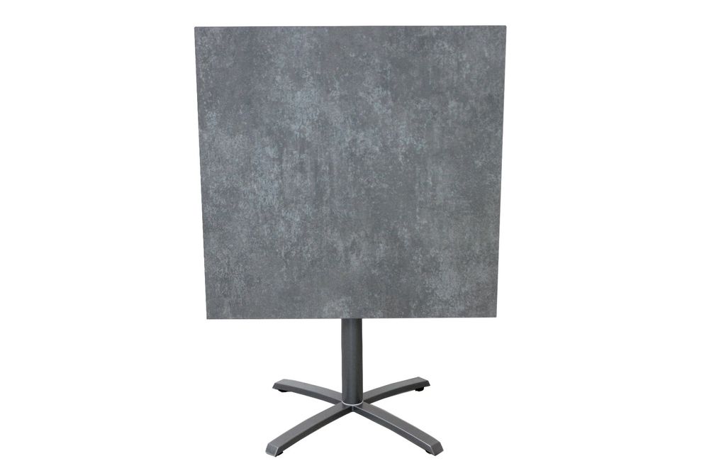 Gartentisch MASA 70x70cm Mit Steinplatte - Wetterfester Balkontisch Champagner