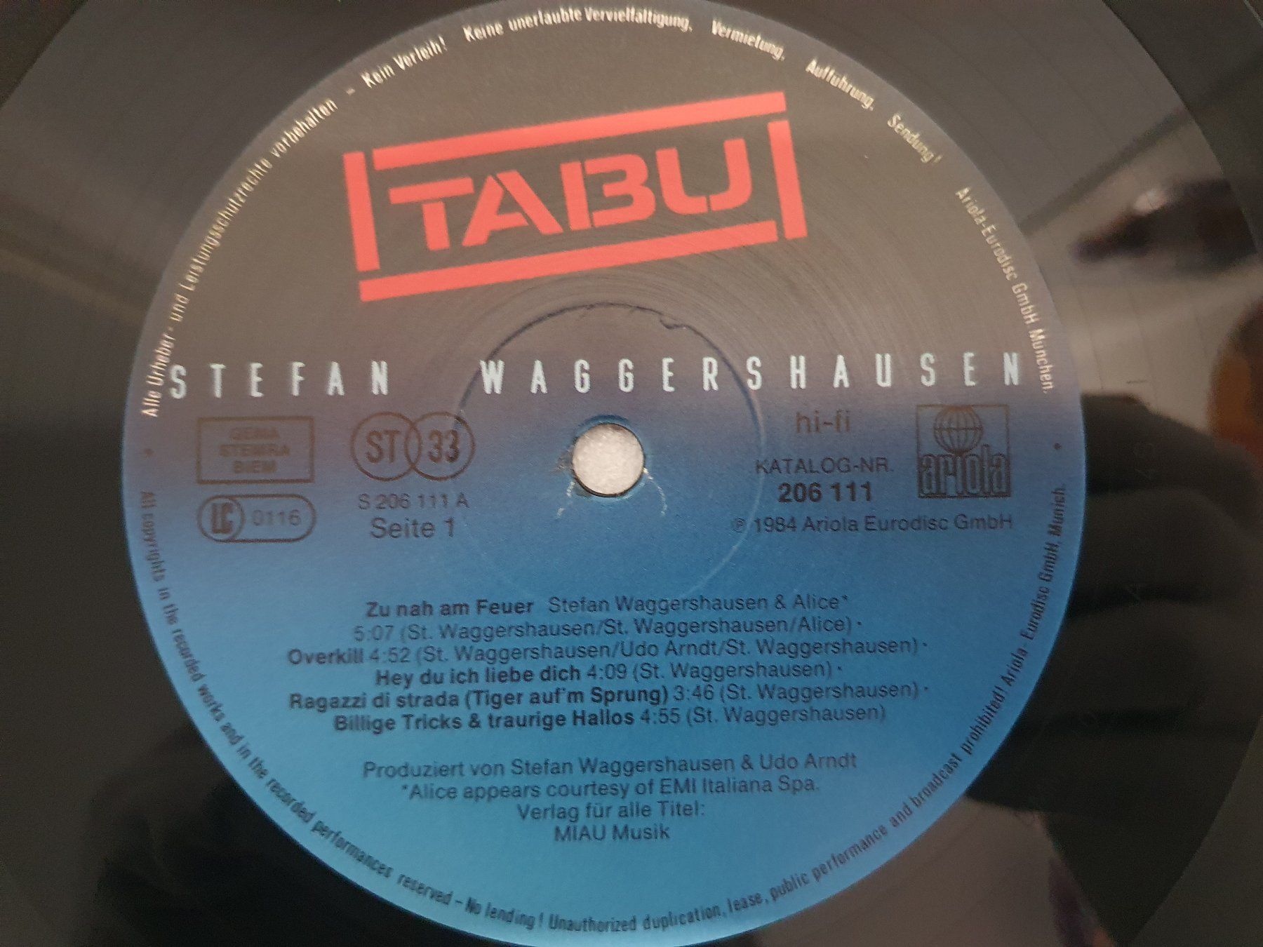 Dischi in vinile: Stefan Waggershausen – Tabu – Usato da Uster venduto da Vinyl-Leidenschaft 7
