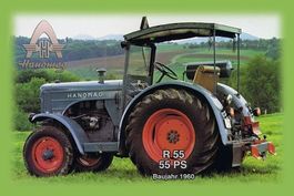 Blechschild-HANOMAG R 55 - 55 PS - BAUJAHR 1960