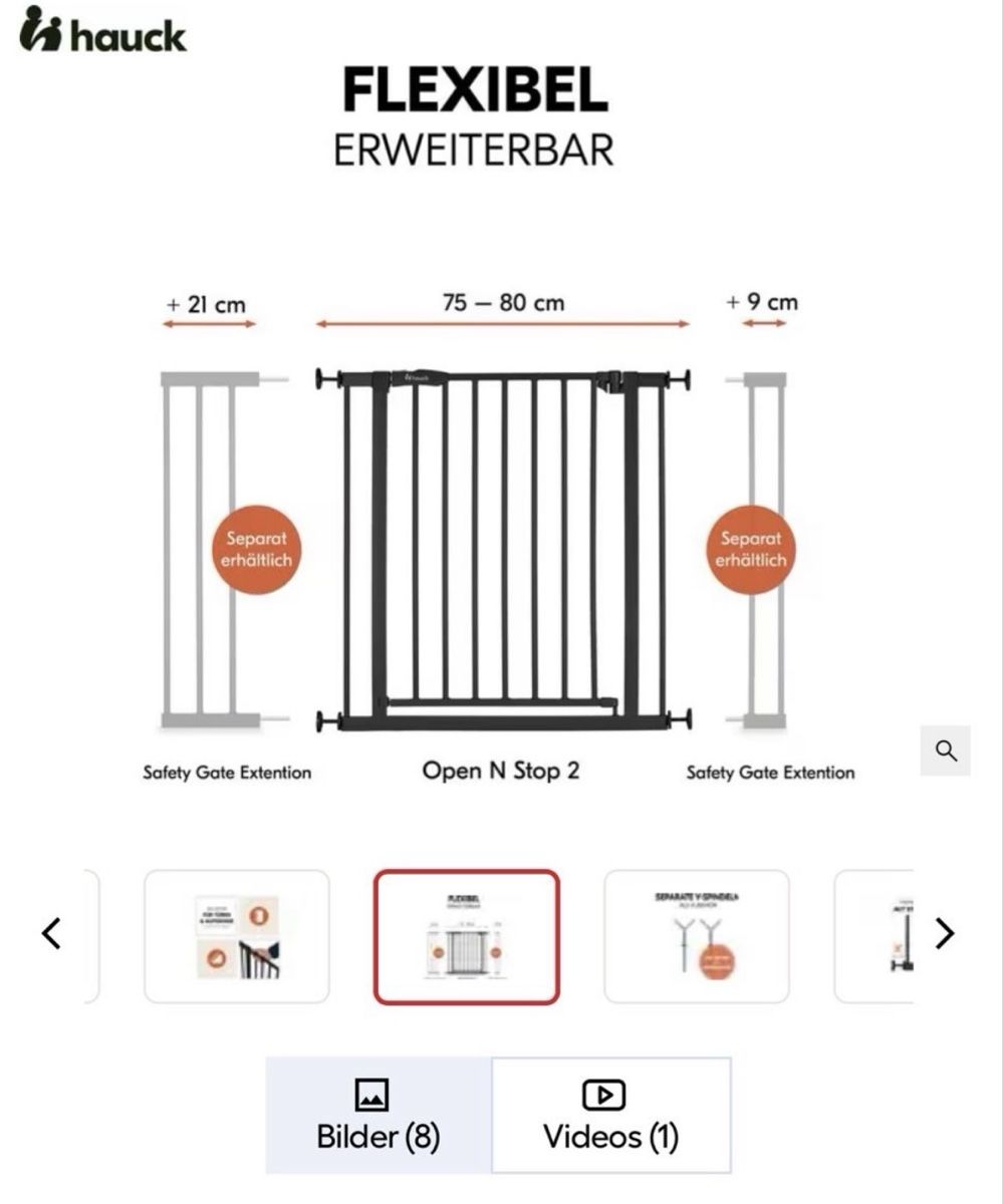Tutto per la sicurezza: Hauck Treppenschutzgitter 75 - 80cm schwarz – Usato da Hägendorf venduto da neon09 4
