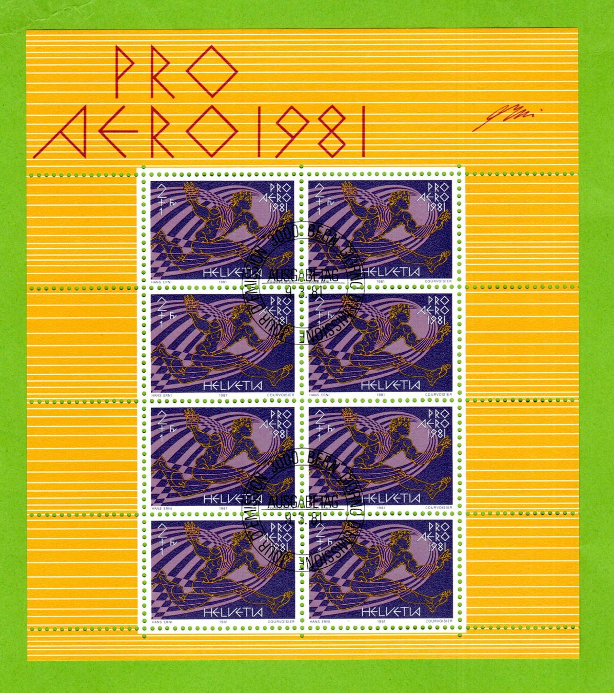 Tutti i francobolli: 1981 FDC Pro Aero VB + VB 1. Tag + Kleinbogen ET SBK 40.-- – Usato da Stein am Rhein venduto da Huehnerhund