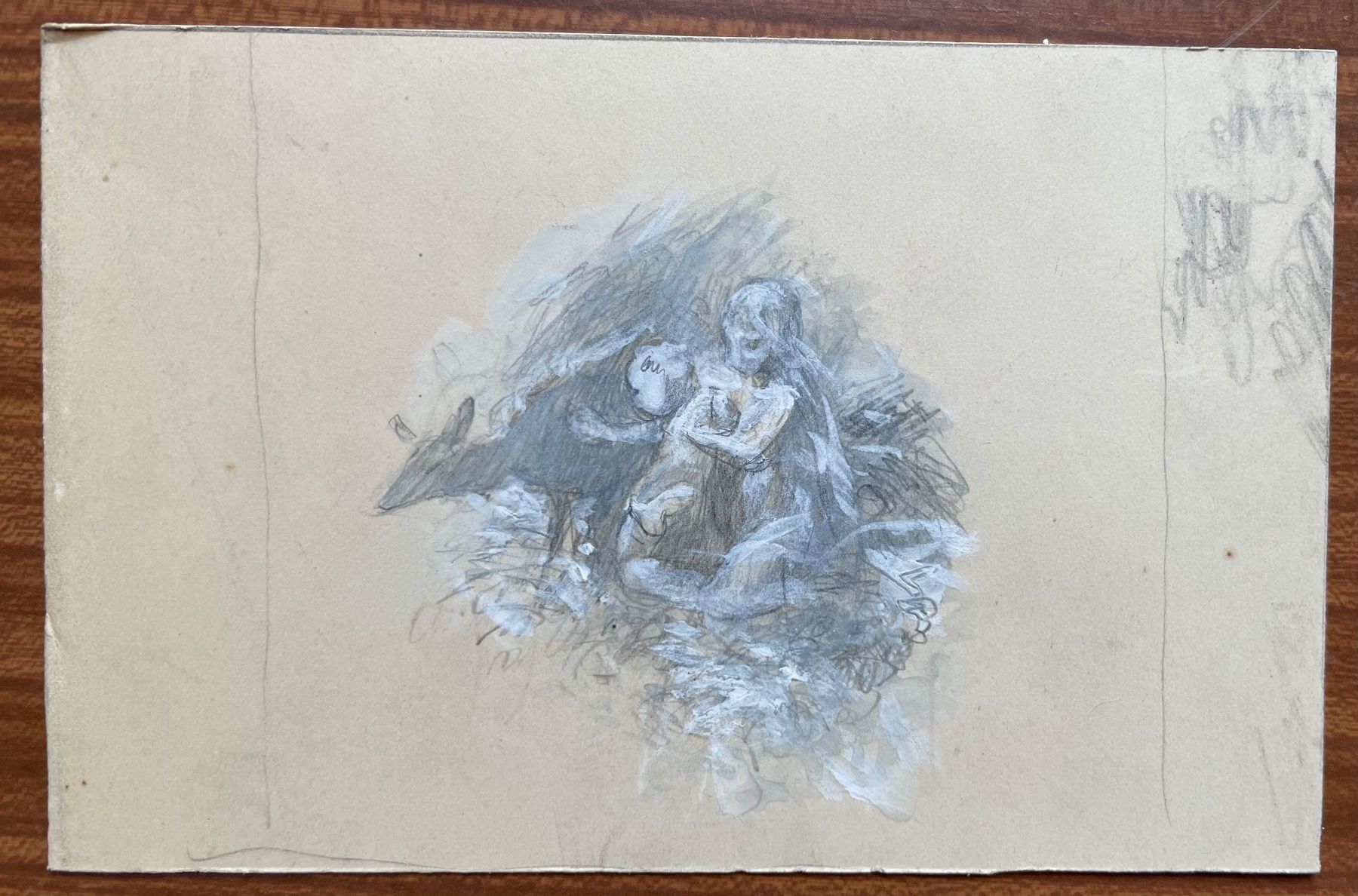 Gemälde: Dunki dessin chèvre et enfant – Gebraucht aus Biel/Bienne von Galaq 1
