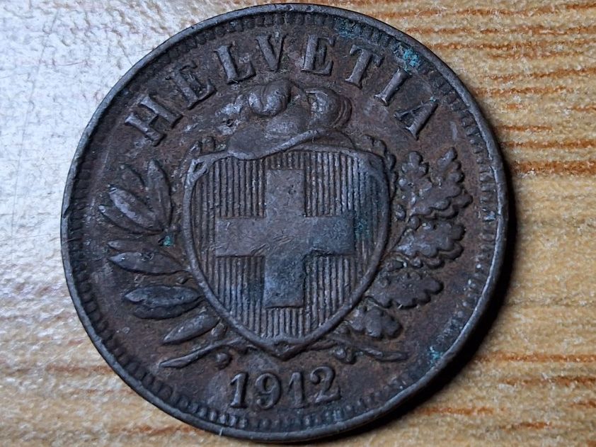 Alle Münzen: 2 Rappen 1912 – Gebraucht aus Münchenstein von purbach1