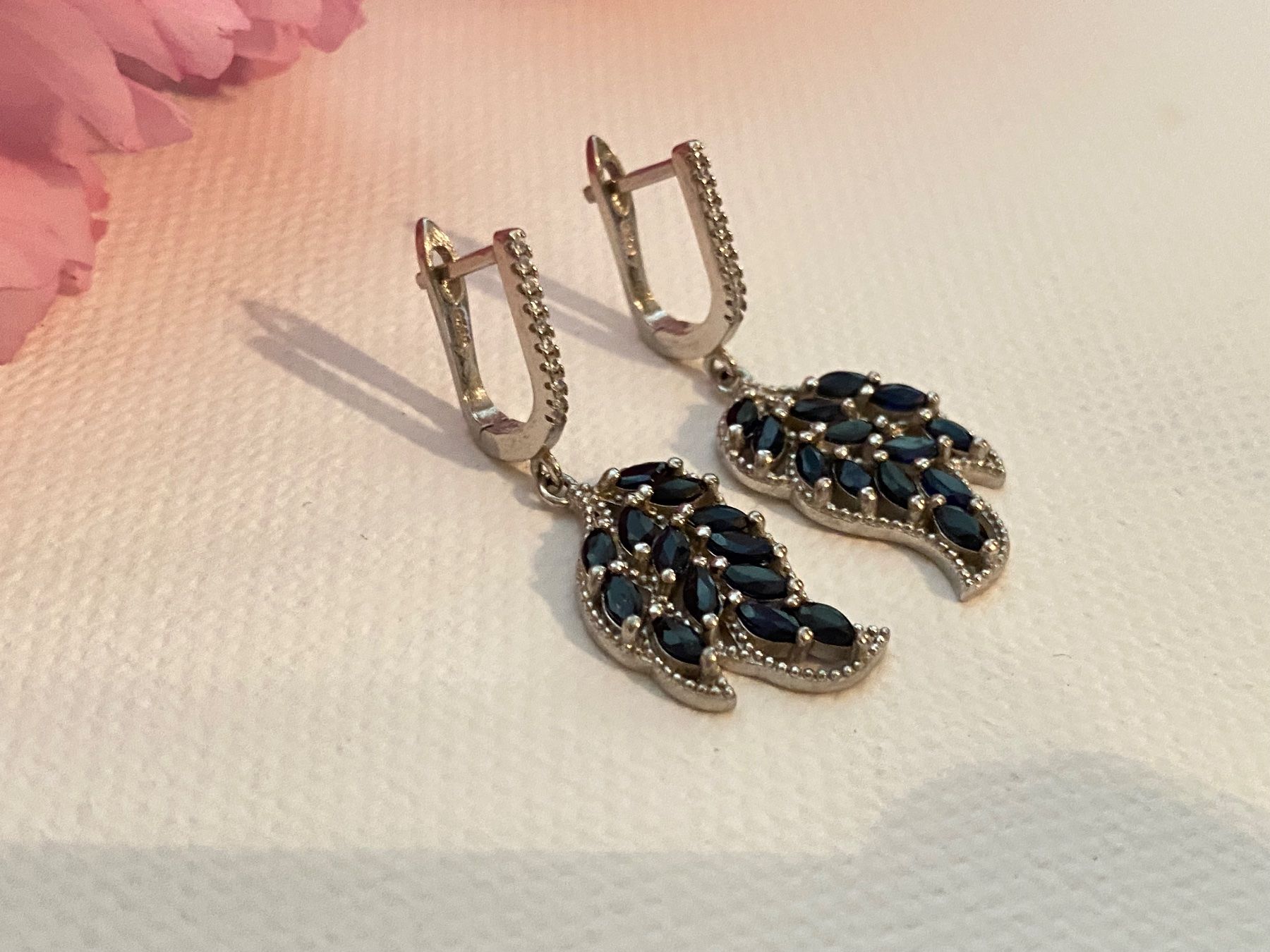 Orecchini pendenti & Orecchini a lobo: Ohrringe Saphire blau in 925 Sterling Silver – Nuovo (secondo la descrizione) da Zürich venduto da LIBELLA13 1