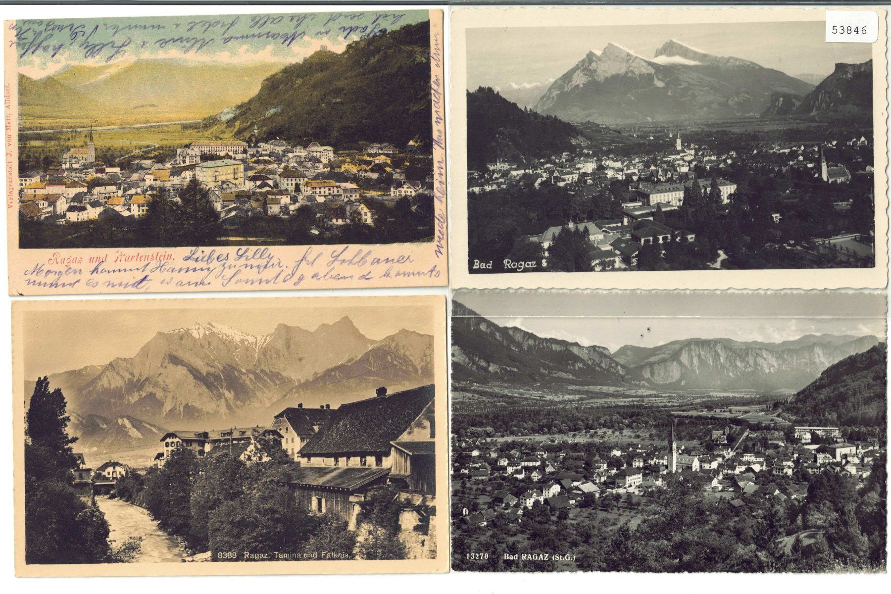Cartoline postali: 4 AK - Bad Ragaz – Usato da Ettingen venduto da Kartenplanet