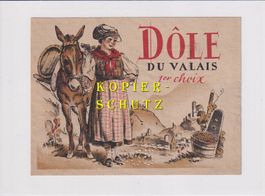 Etikette - Dôle du Valais 1er choix 1965 (gelocht) /bd