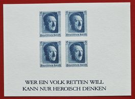 DEUTSCHES REICH DRUCK HITLER MARKEN O. FRANKATURWERT**