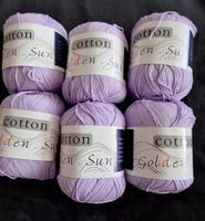 6x Golden Sun Baumwollgarn, Farbe Lila, zum Stricken!
