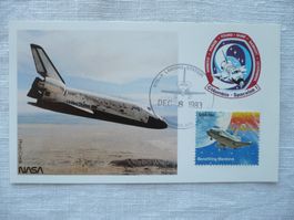 USA 1983 1 Karte Landung Columbia Spacelab 1