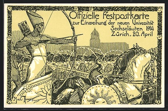 Cartoline postali: Zürich, Einweihung der neuen Universit – Usato da Berlin venduto da bartko-reher
