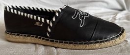Karl Lagerfeld Espadrilles - Size 39 - Black Leather