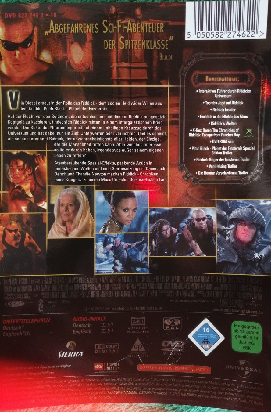 Tutti i DVDs: Riddick: Chroniken eines Kriegers - DVD – Usato da Schaffhausen venduto da Domifran 1