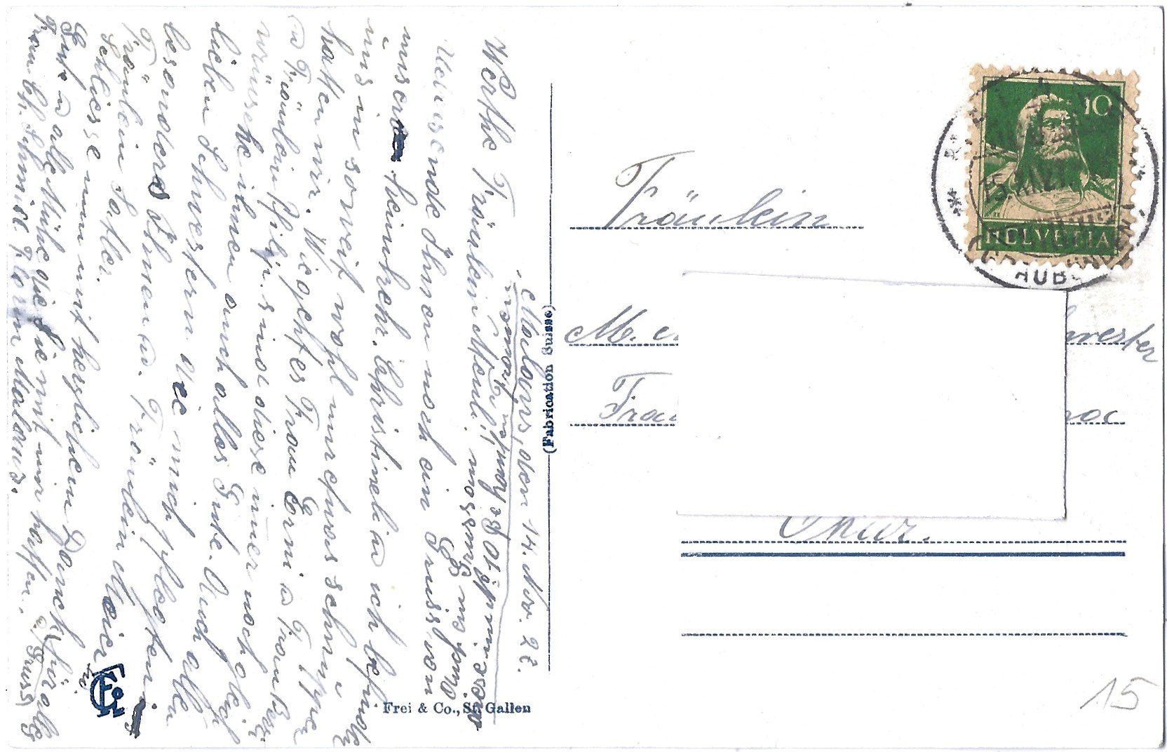 Cartoline postali: 6389   Malans  (Ct.  Graubünden) – Usato da Bütschwil venduto da Jackson1A 1