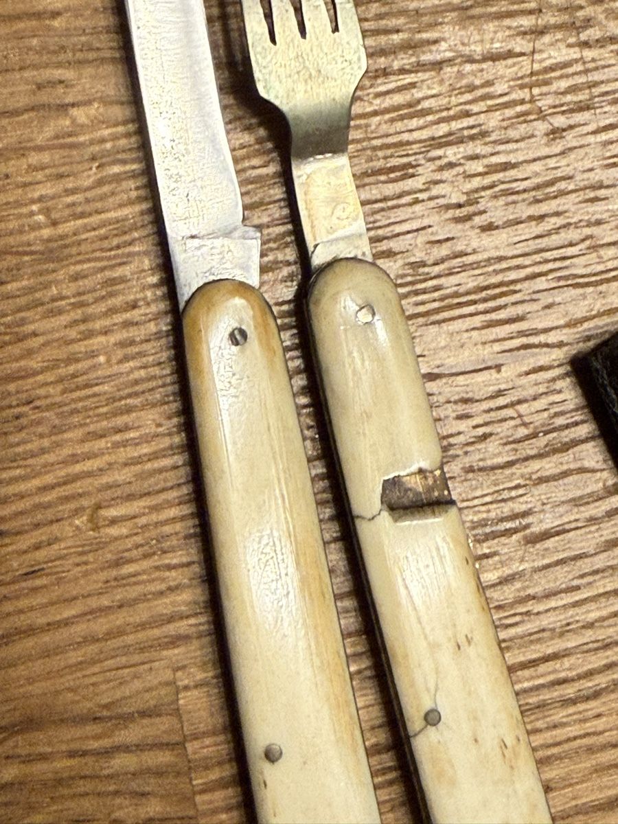 Coltelli tascabile: Altes Taschenmesser & Gabel Set. Kutscher Besteck – Usato da Goldach venduto da Messerguru 8