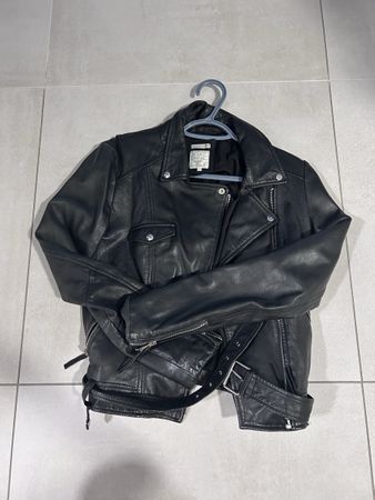Giacca di pelle nera Zara taglia M