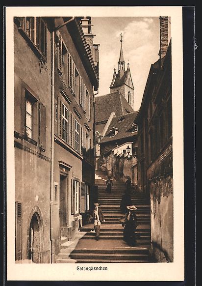 Cartoline postali: Alt-Basel, Strasse Totengässchen mit Pa – Usato da Berlin venduto da bartko-reher