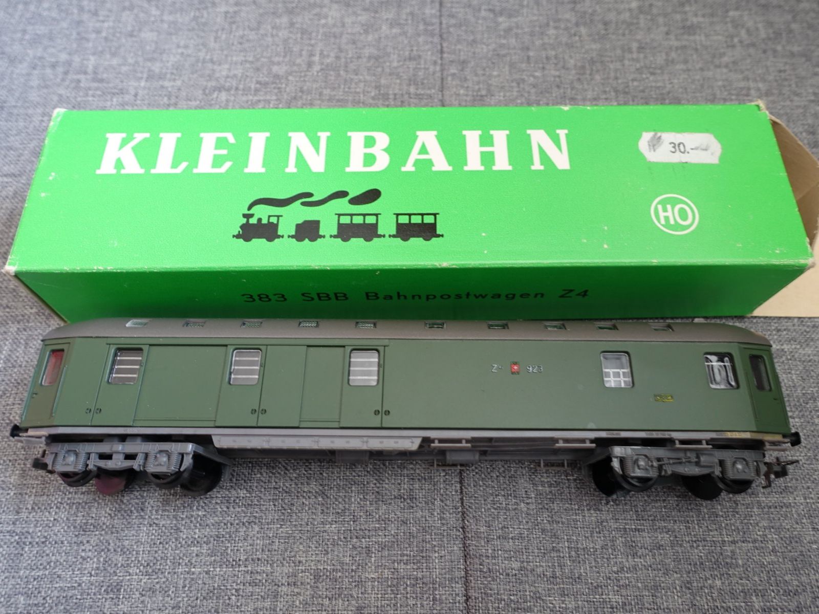 Kleinbahn Modellini di ferrovie: KLEINBAHN No. 383 Schweizer Bahnpostwagen Z4 – Usato da Wallbach venduto da Sarrows
