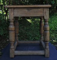 Antiker Beistelltisch, Teakholz Hocker, Nachttisch