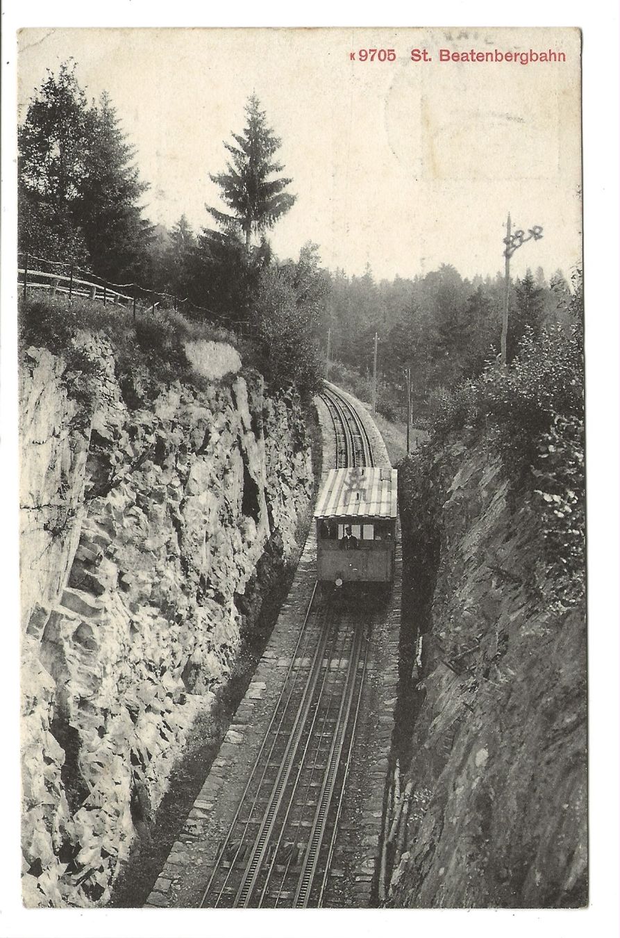 Cartoline postali: St. Beatenberg (BE) Standseilbahn - Thunersee - 1912 – Usato da Engelburg venduto da Cartophil