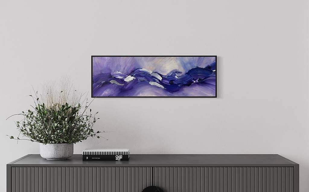 Dipinti: Acrylbild 60x20cm violett-blau – Nuovo e nell'imballaggio originale da Urdorf venduto da manuela4 4