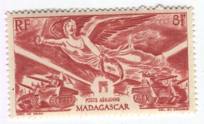 Alle Briefmarken: Briefmarke "Flugpost". Madagaskar – Gebraucht aus Basel von Butsch5