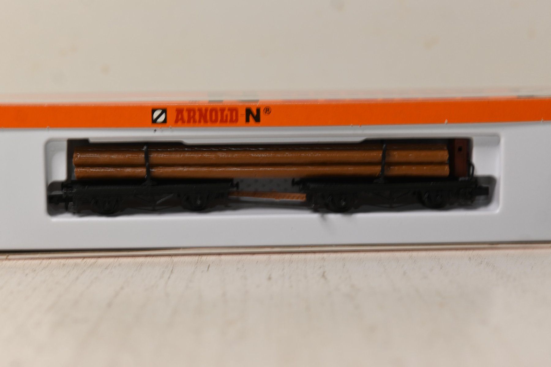 Arnold Modellini di ferrovie: Langholzwagen Arnold Spur N mit OVP – Usato da Laupen ZH venduto da Zmoewe 3
