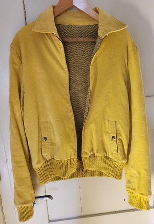 Vintage Designer Wendejacke Blouson Gelb / Muster
