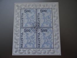 Stickerei-Block mit ET-Stempel ab CHF 18.-- (SBK CHF 200.--)