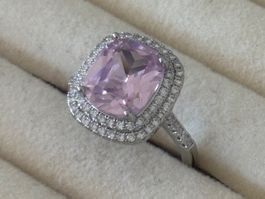 Luxus Elegante Gr.18/8 Ring Farbe: Silber/Rosa