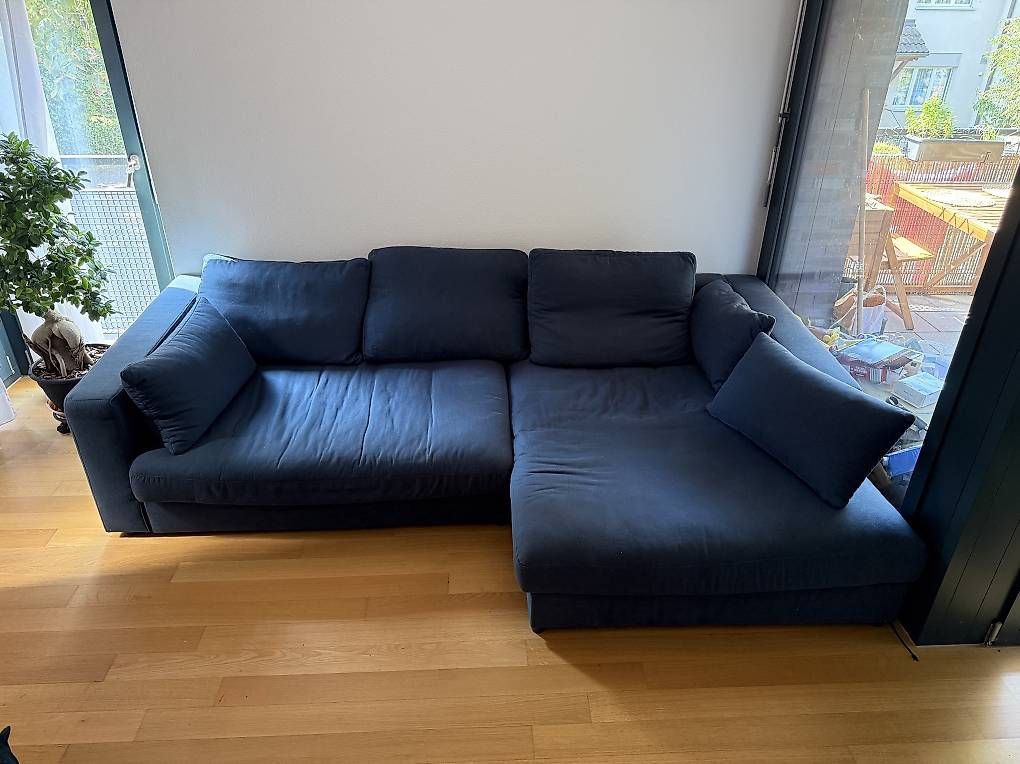 Divani: Sofa Blau Stoff Micasa NP 1100 – Usato da Reinach BL venduto da Alex.1998.