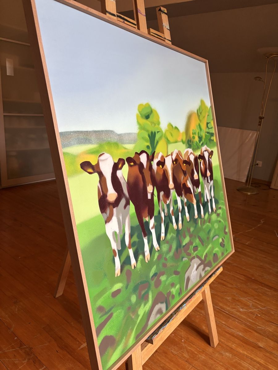 Dipinti: Kühe - gesprayt 90 x 90cm – Nuovo (secondo la descrizione) da Arlesheim venduto da alenka98 1
