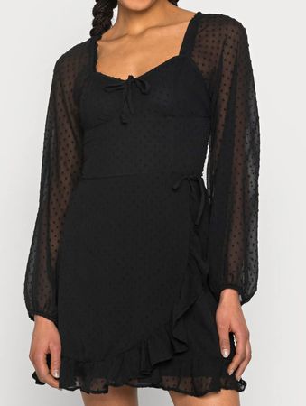 👗 Hollister Freizeitkleid (Schwarz) – Grösse XL / kurz gesc