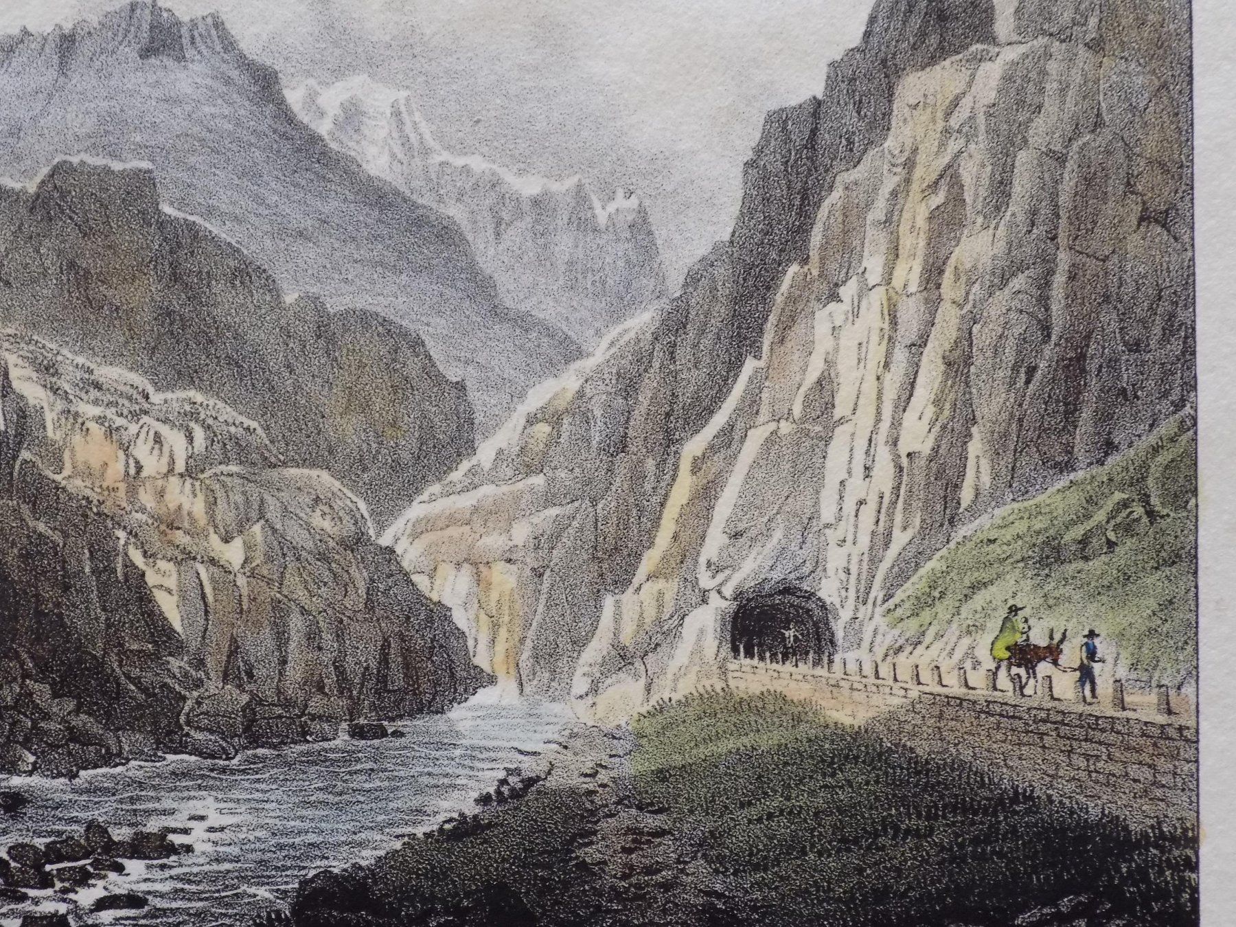 Incisioni: Tour d'Uri Urnerloch Lithographie – Usato da Risch venduto da Antikfee 4