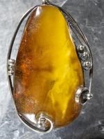 Echter Bernstein Anhänger weiße Wölkchen Silber butterscotch