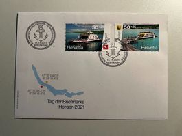 FDC 2021 einzeln geklebt