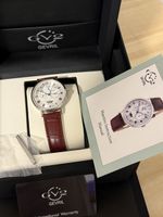 Montre Gevril Maestro Phase de Lune Cuir Marron Excellent ét