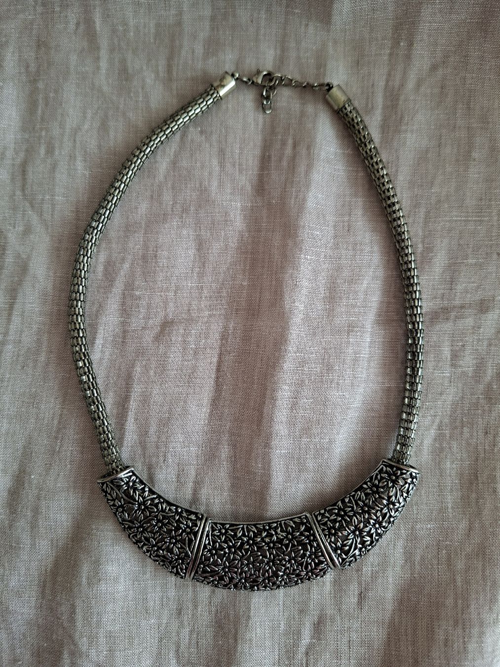 Ketten: Collier Vintage Statement Argenté Floral – Neu (gemäss Beschreibung) aus Lutry von Sim_Sta