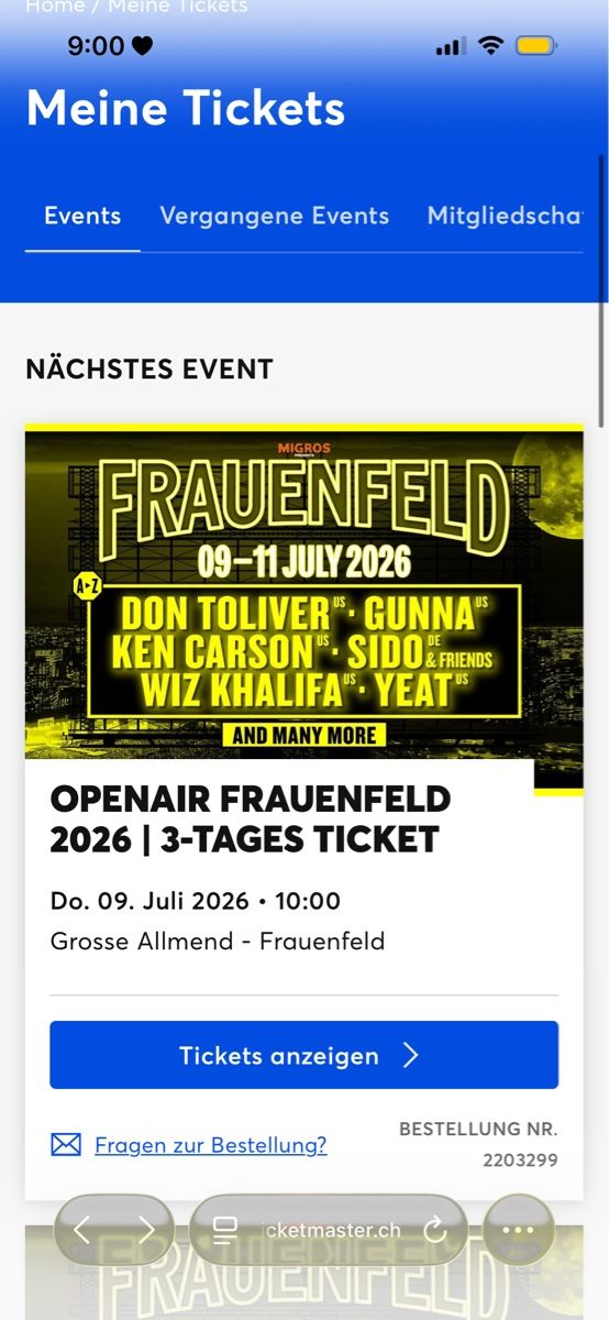 Biglietti: 3-Tagesticket Openair Frauenfeld – Nuovo e nell'imballaggio originale da Solothurn venduto da jas_bfs5