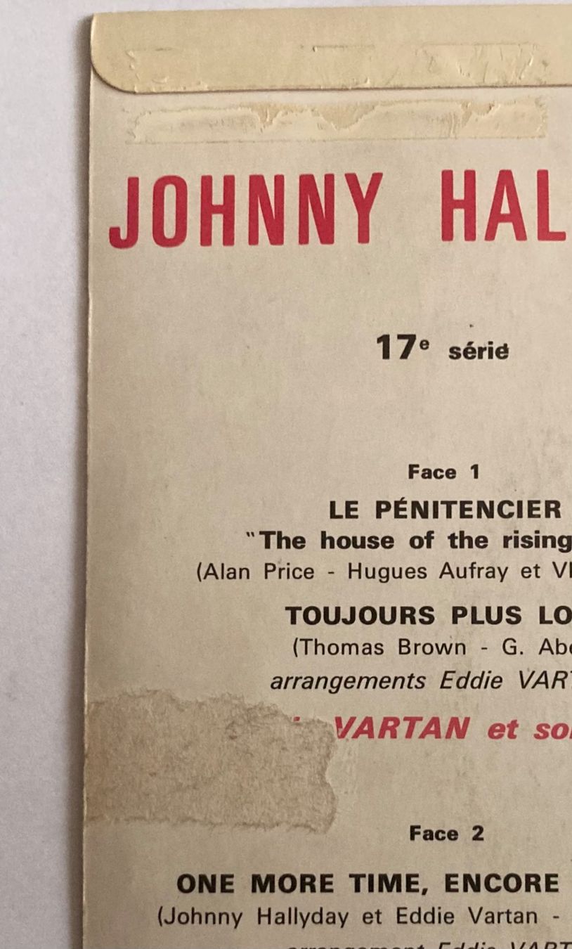 Schallplatten: JOHNNY HALLYDAY - LE PÉNITENCIER – Gebraucht aus Poliez-Pittet von Newtown-Records 3