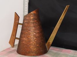 petit arrosoir cuivre/laiton/bois ancien