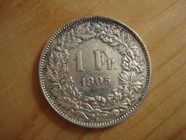 (P) 1 Franken 1905  UNZ
