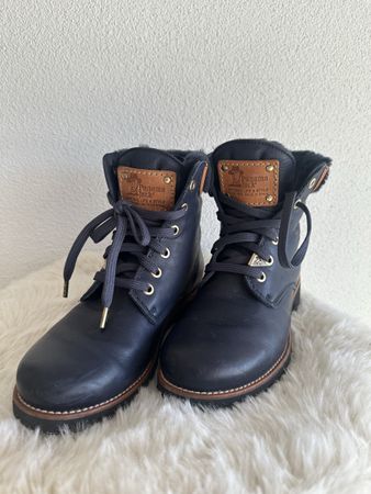 Panama Jack Lederstiefel Gr. 37 Winter warm blau