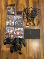 PlayStation 2 Slim SCPH-77004 (schwarz) + Zubehör