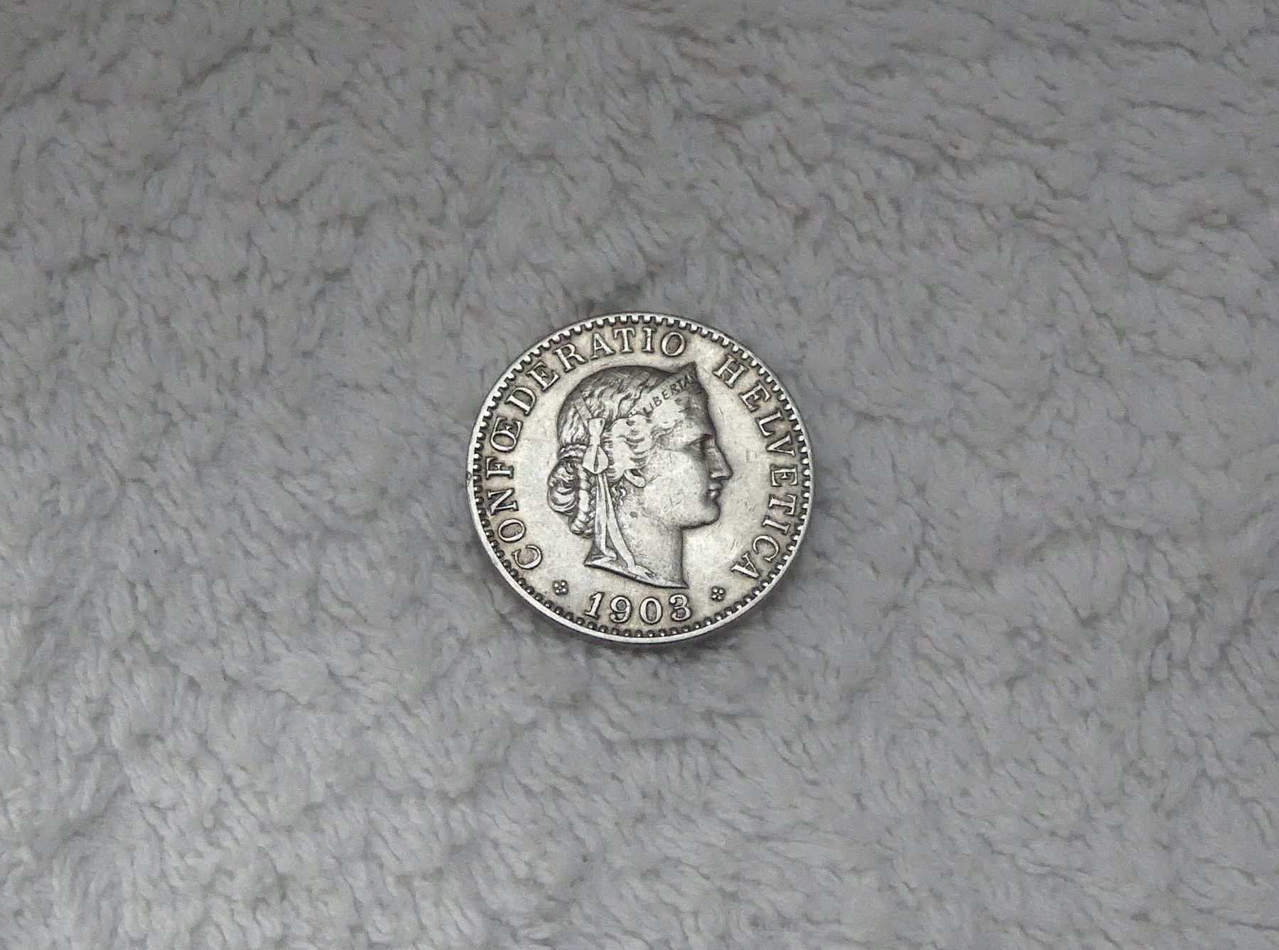 Tutti le monete: 20 centimes/rappen 1903 – Usato da Nyon venduto da Ilmi09