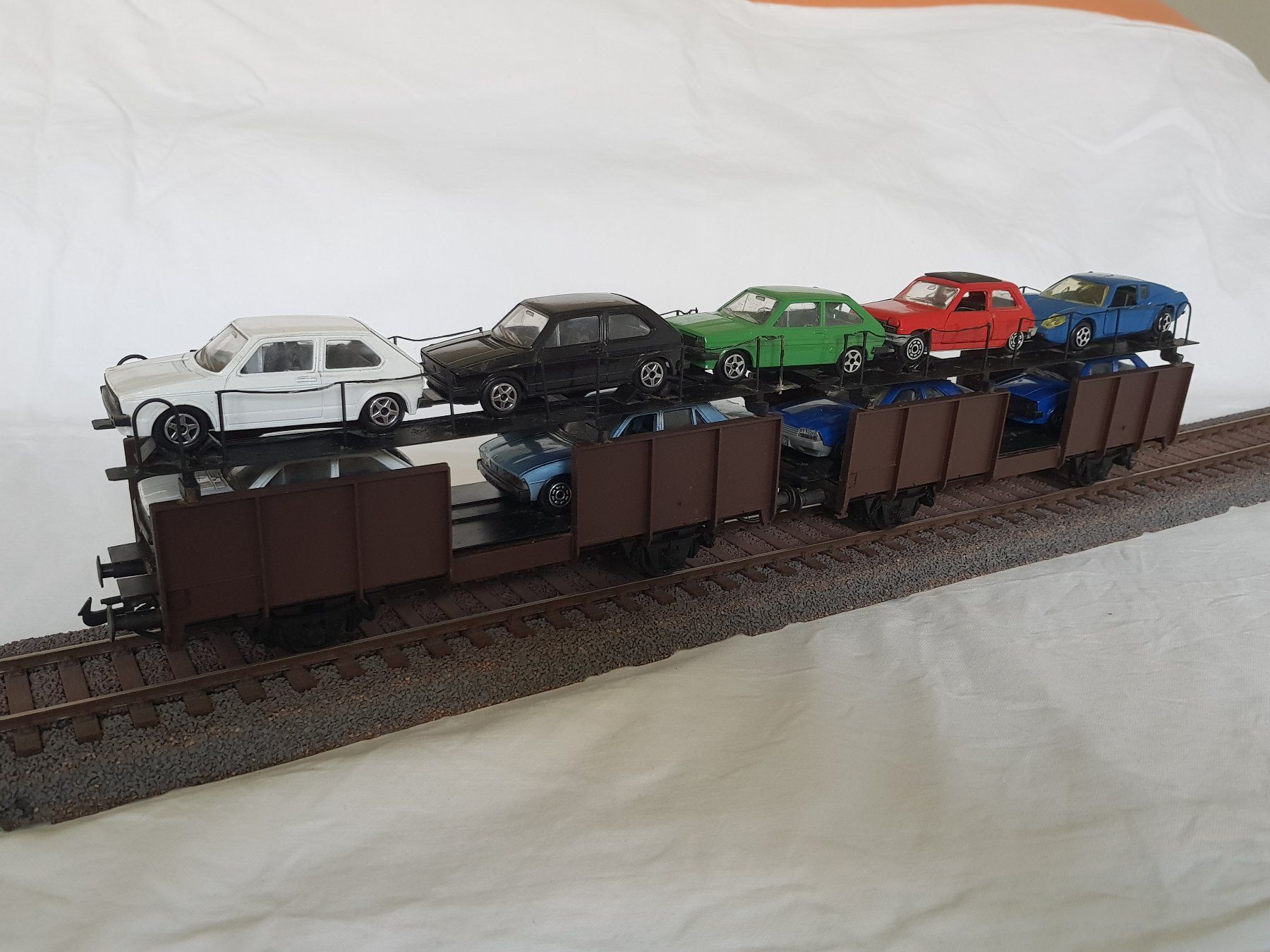 Modellini di ferrovie: 4 achsiger Autodoppelstock-Wagen – Usato da Luzern venduto da inca55