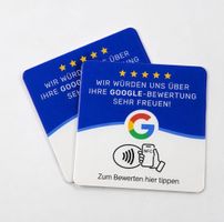 Google Bewertungsschild NFC 12x12 cm