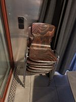 Esstisch mit Stühlen Set dunkel Holz Optik gebraucht