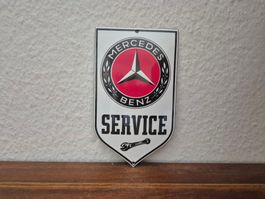 Emailschild Mercedes Service Werkstatt Logo Emaille Schild